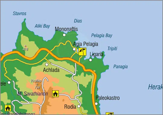 mappa delle Spiagge nelle vicinanze del nostro hotel